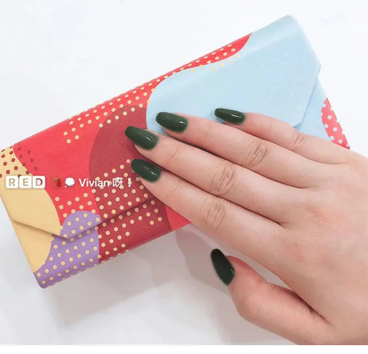 Creative Solid Color 24 Pieces Trapezoidal Nail Tips