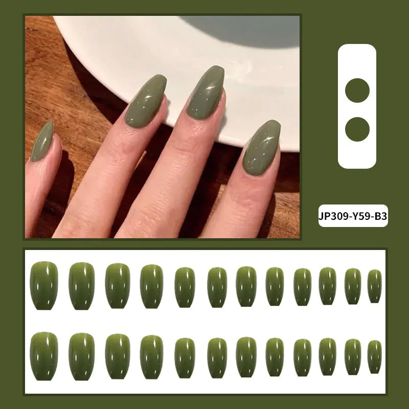 Creative Solid Color 24 Pieces Trapezoidal Nail Tips
