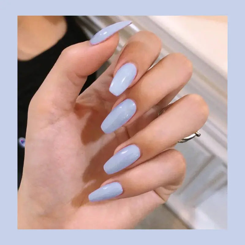 Creative Solid Color 24 Pieces Trapezoidal Nail Tips