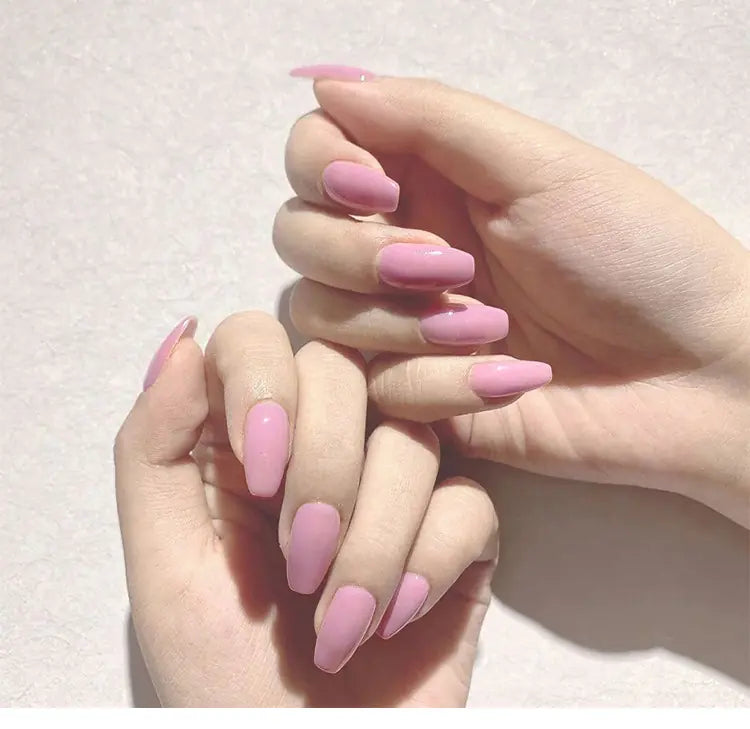 Creative Solid Color 24 Pieces Trapezoidal Nail Tips